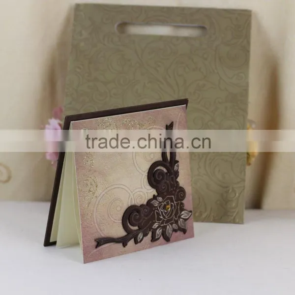 Fashionable Handmade Luxury Wooden Padded Wedding Invitation Cards photo-3