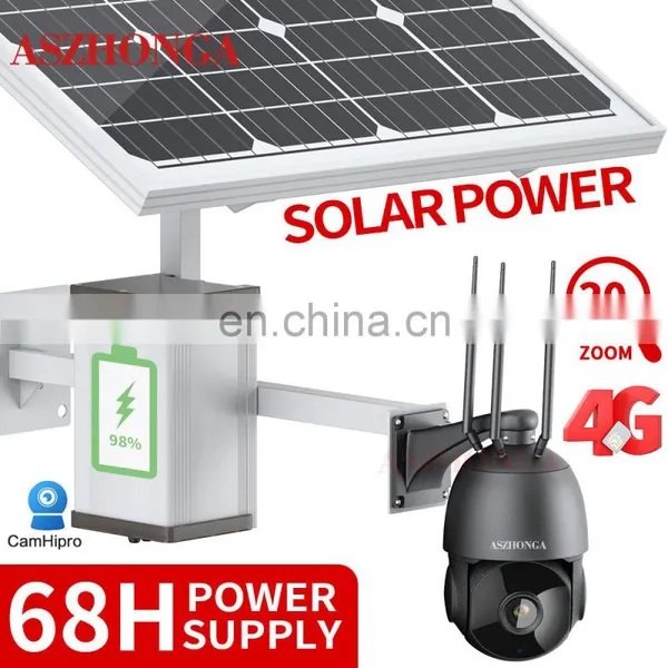 80W 40AH Battery Solar Panel HD 5MP 30X ZOOM Security IP Camera Wireless 3G 4G SIM Card Outdoor PTZ CCTV Surveillance Cam CamHi photo-2