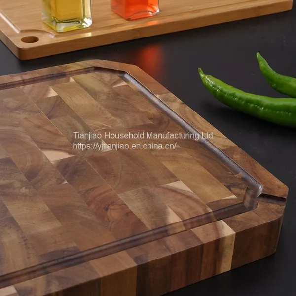 Premium OEM/Wholesale Custom Personalized Acacia Wood Chopping Boards Block Kitchen Wooden End Grain Cutting Board photo-3