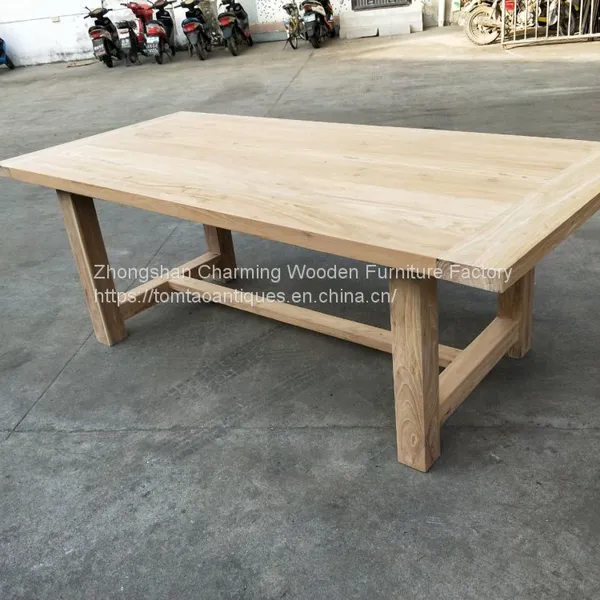 Solid Elmwood Dining Table,cross Legs