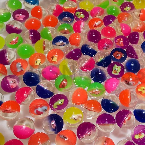 Factory Wholesale Various Design 20mm 27mm 32mm 35mm 38mm 45mm 49mm 56mm 60mm 3D Animal Bouncy Toy Rubber Balls photo-3