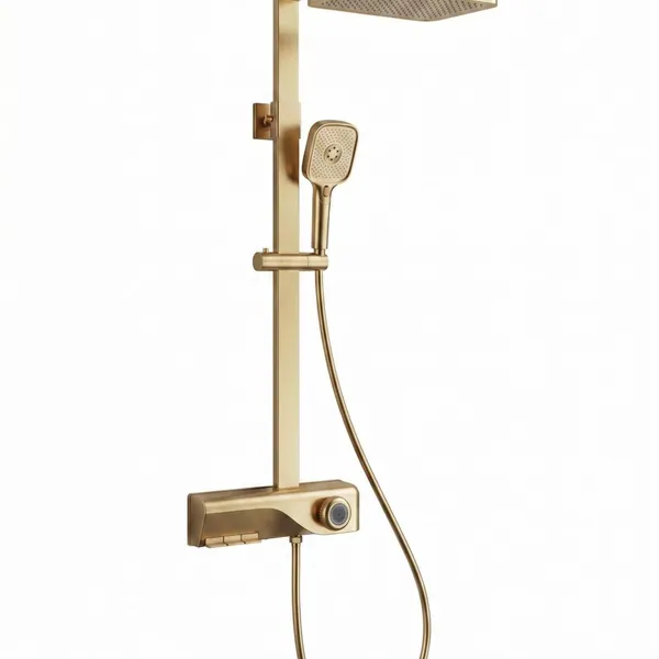 AT-S33 SUS304 Stainless Steel Wall Mounted Shower System With Rain Shower Hand Shower and Bottom Spout for Hotel Project photo-4