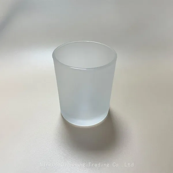Wholesale Luxury Frosted White Glass Candle Jar With Electroplated Metal Lid Cover High Quality Scent Candle Containers Vessels photo-2