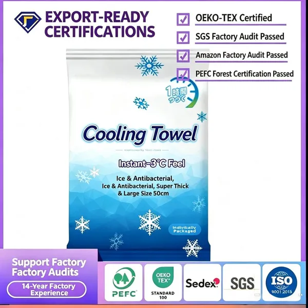 Custom Cooling Face & Body Wipes – Refreshing Sports Wet Wipes for Outdoor Exercise, Travel, Driving & Instant Cooling