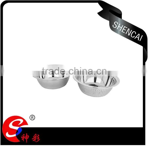 Chinese Kitchenware Wholesale Vegetable and Fruit Bowl Stianless Steel With Colander photo-5