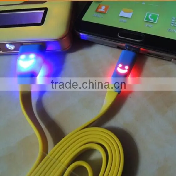 2015 New Colorflu LED Smiley Face Micro USB Cable for IPhone 6 5g 6g photo-6