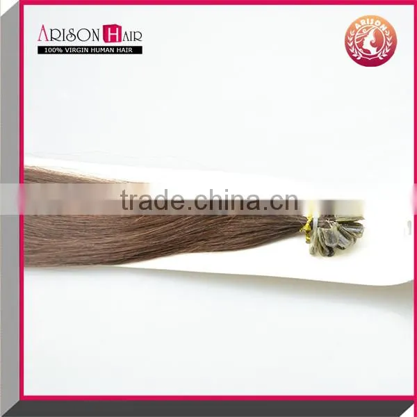 Arisonhair Wholesale U-tip Hair Extensions Keratin Tipped Fusion Nail Tip Brazilian Human Hair Extension 0.8g/1g per Strand photo-5