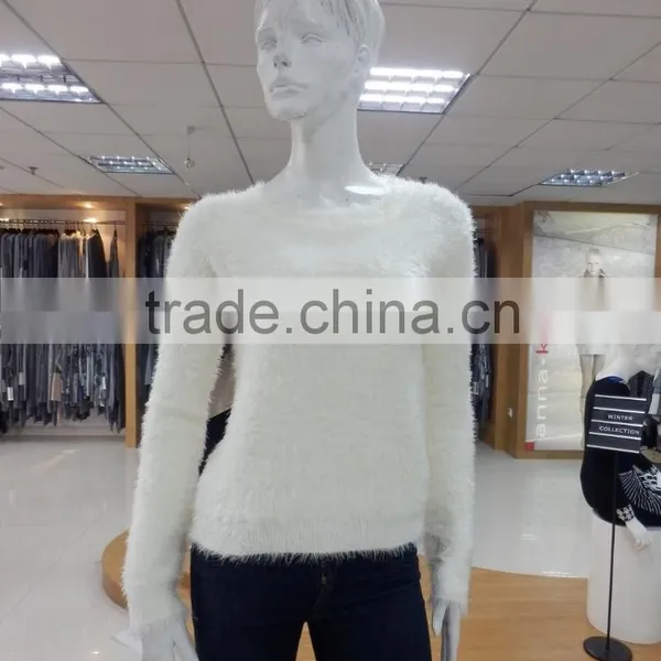 Lady's Crew Neck Double Jacquard Knitted Pullover Garment 2016 Fall/winter Acrylic/nylon/wool photo-4