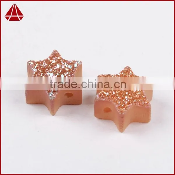 Wholesale Mogen David Star Loose Flat Agate Druzy Cabochon Beads photo-6