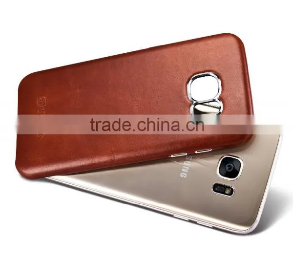 Original Icarer Vintage Series High Quality Real Leather Rubber Back Case for Samsung S7 Edge MT-5682 photo-5