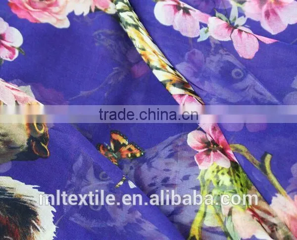 2016 New China Supplier Garments Printed Dyed Silk Chiffon Fabric photo-4