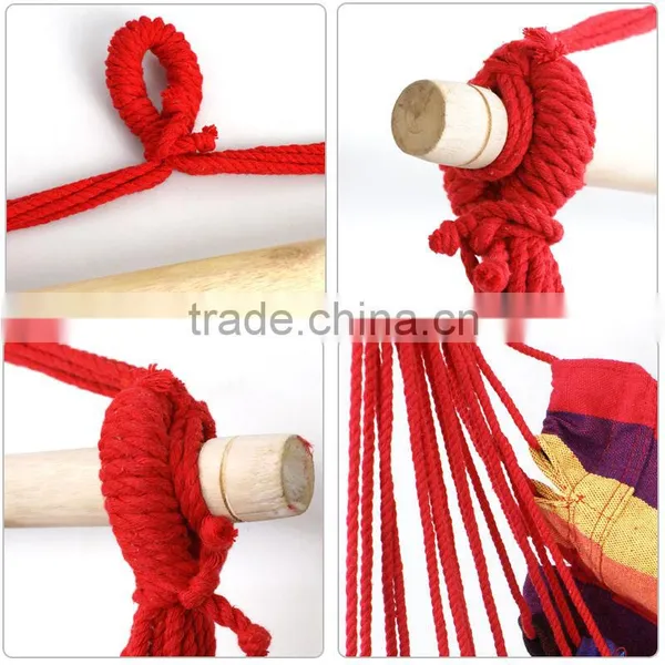 Hammock Hanging Rope Chair Air Outdoor Swing Yard Patio Tree Cotton Solid Wood photo-2
