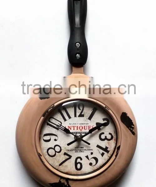 Vintage Pan Kitchen Wall Clock, Frying Pan Wall Clock , Country Style Pan Clock