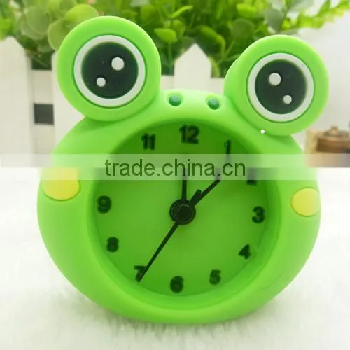 2015 Newest Cartoon Animal Plants Character Customized Pantone Color Lovely Silicone Table Clock, Colorful Plant Table Clock