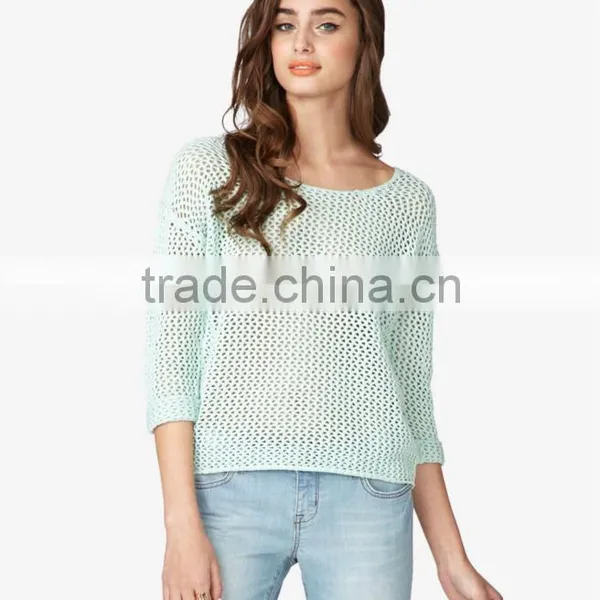 Factory Price Fashionable Open Knit Sweaters For Women photo-4