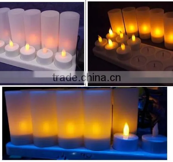 12pcs Rechargeable Plastic Flameless Electronic Led Candles Set photo-3
