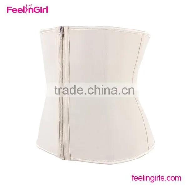 7 Steel Boned Clip and Zip Nude Waist Cincher photo-2