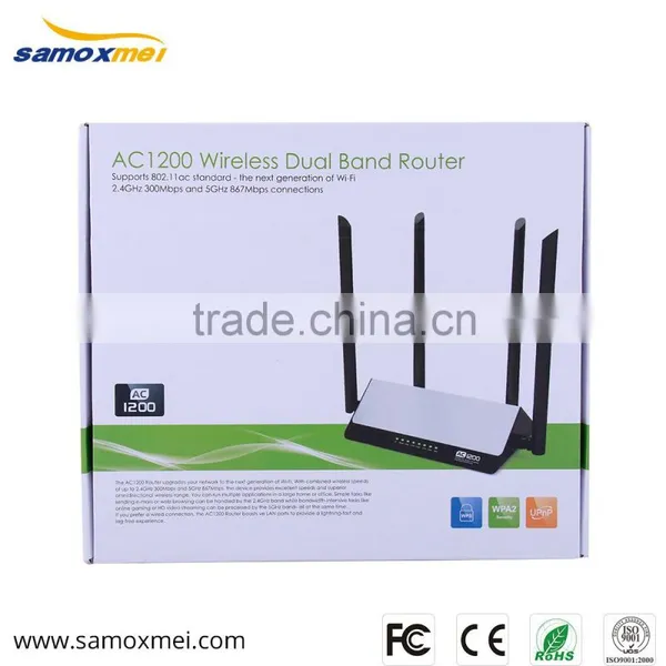 Dual Band AC1200 Concurrent 2.4G+5G Wireless Gigabit Router With 4 External Antennas photo-5