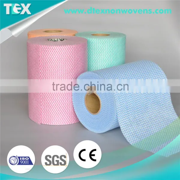 [D-TEX] 70% Polyester 30% Viscose Waveline Printed Spun Lace Wiping Rolls photo-6