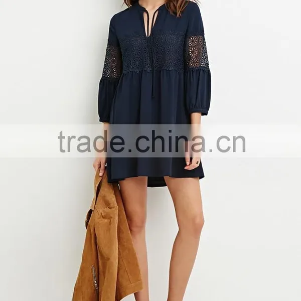 Sweet Flowers and Crochet Seven Sleeve Dress photo-4
