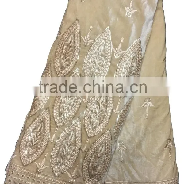 Hot Sale Indian Embroidery George Lace Fabrics With Sequins photo-5