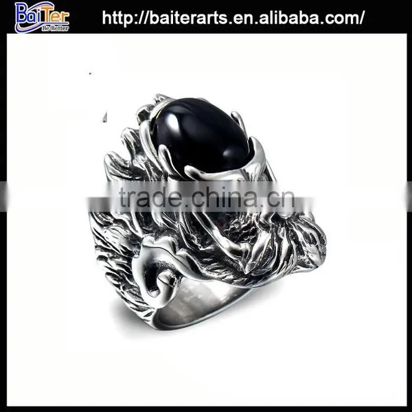 Vintage Men's Titanium Ring for Men,316L Stinless Steel Ring for Men photo-5