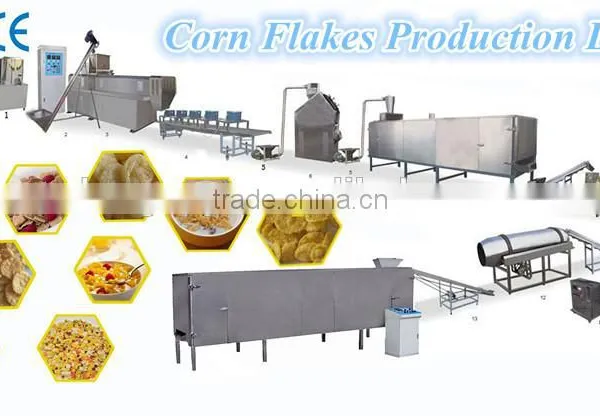 Automatic Corn Flakes Breakfast Cereal Making Machine, Corn Flakes Extruder photo-5