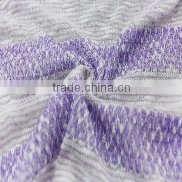 Jiufan Textile 2015 Fashionable Ployester Slub Hacci Knit Fabric for Garments Sweater photo-3