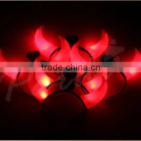 2015 Concert Led Flashing ox Horn,led Light up Devil Horns Quality Choice photo-4