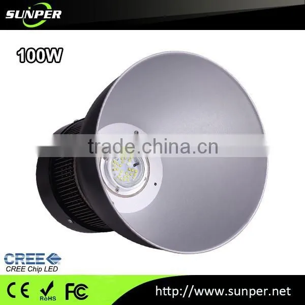100w Aluminum Wall Mounted Highbay Industial Lighting, Led High Bay Light With Pipe Cooling Fins photo-4