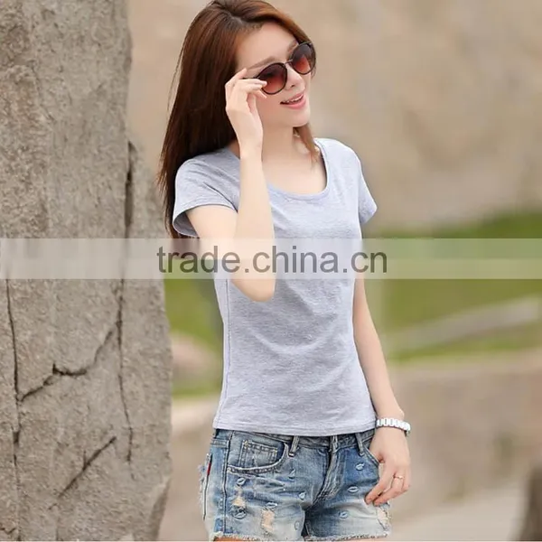 100% Cotton Blank Trendy Women o Neck Design You Own t Shirt photo-5