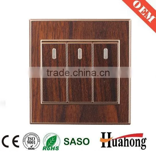 Double 13A Multi Function Grain of Wood Wall Socket With Switch photo-3