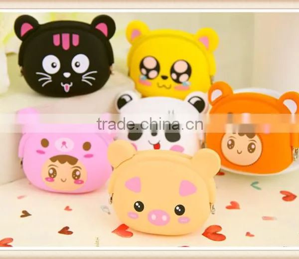 Hotselling Promotional Cute Design Lovely 6 Candy Colors Cheap Price Silicone Coin Purse Unisex