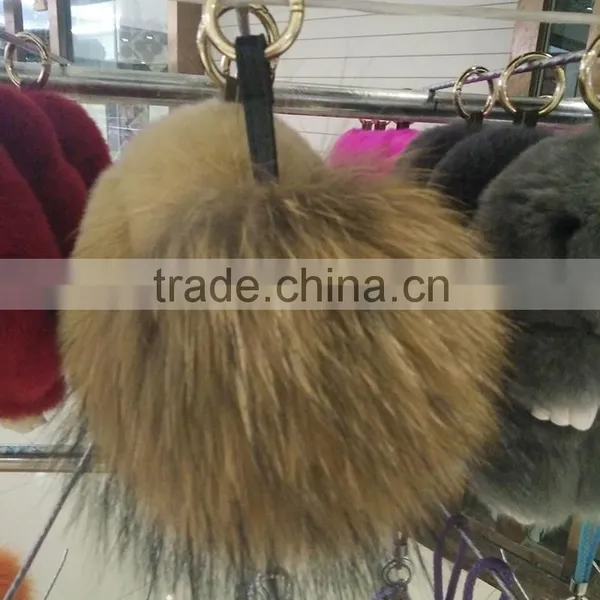 Natural Real Fur Pom Poms Ball / Fur Ball / Raccoon Fur Pompon photo-4
