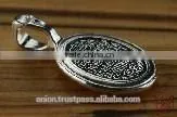 Silver 925 Oval Pendant Icon of Jesus Christ. Russian Style. Burnished Silver photo-3