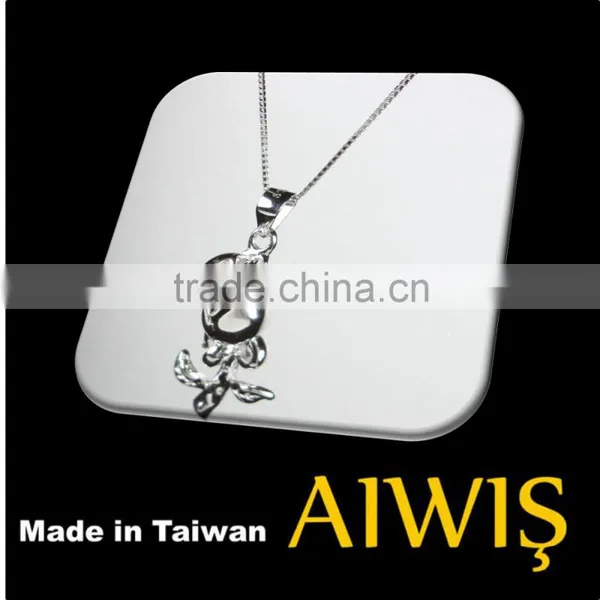 New Design For Couple 925 Sterling Silver Rose Necklace Life Pendant Jewelry