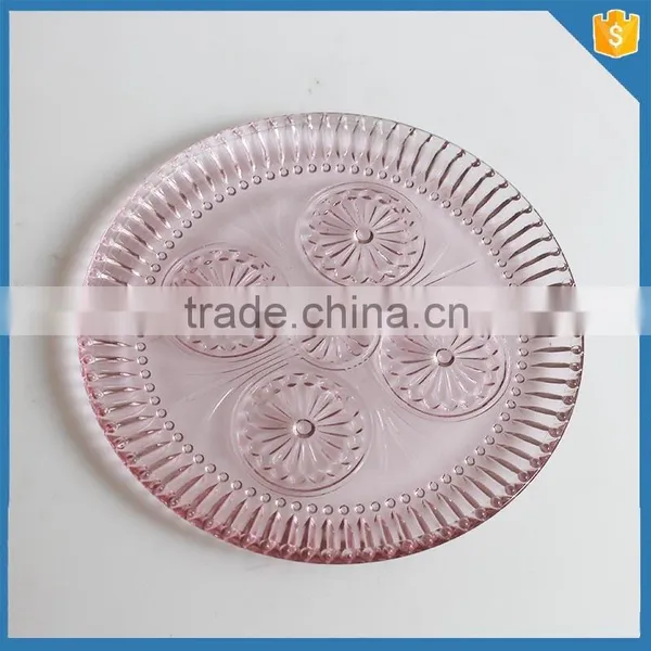 LXHY-015 Glass Colored Vintage Dessert Plate photo-4