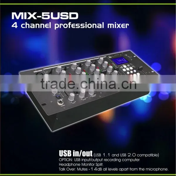 Professional Mixer Console 5 Channel Mix-5USD Usb Audio Mixer Console photo-3