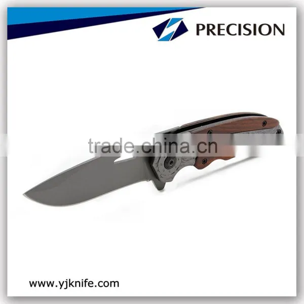 Camping Folding Pocket Utility Knife With Wooden Handle photo-4