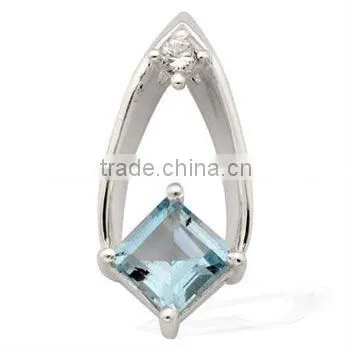 Gemstone Jewelry Supplier Blue Topaz Wholesale Gemstone Pendants