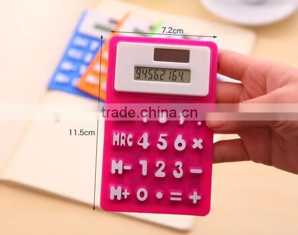 OEM Factory Solar Colorful Transparent Calculator/Solar Silicone Calculator photo-3