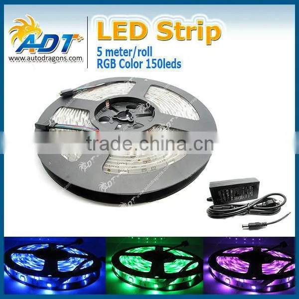 2016 Hot Waterproof 12V 5M flexible 5M 150 RGB 5050 SMD Flexible led strip