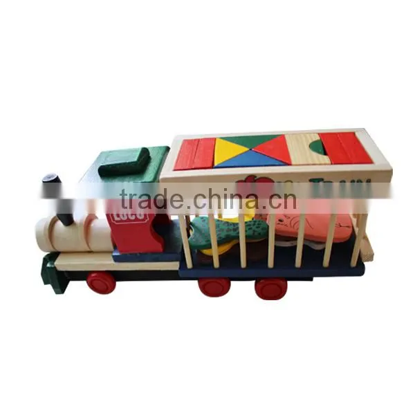 Kids Wooden Toy Train With Animal Printings
