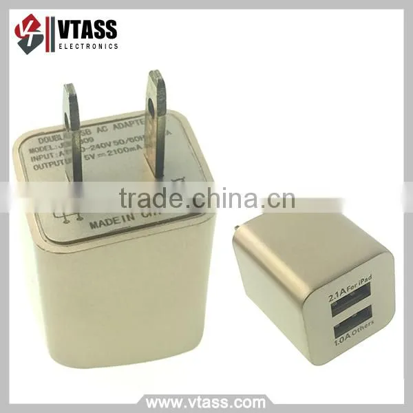 Golden Portable Usb Wall Travel Mobile Phone Charger for Iphone 6 6s Plus