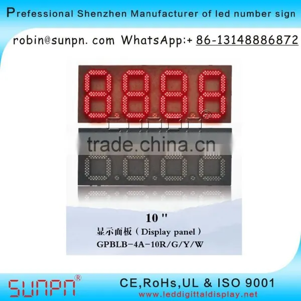 Thailand Led Gas Price Sign Changer 8.8.8.8 10 Inch R/G/Y/W Color