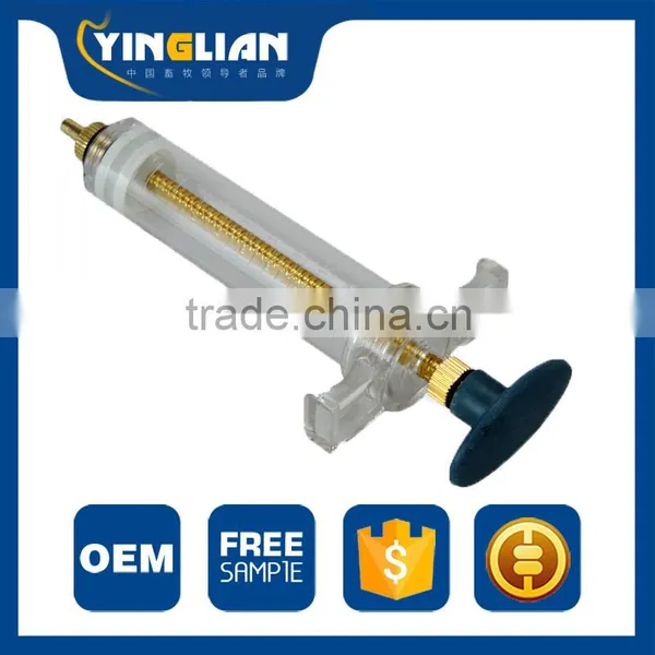 Professional Fatory Veterinary Instruments Injector Plastic Steel Syringe