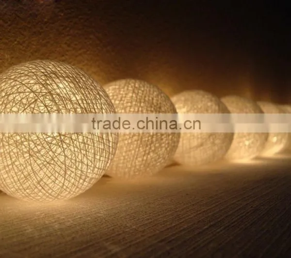Party Wedding Favor Cotton String Light Balls Led Solar String Light photo-2