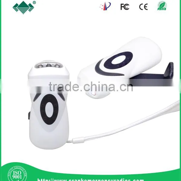 Torch With Power Bank + Radio Speaker + Headset Jack Dynamo & USB Charged