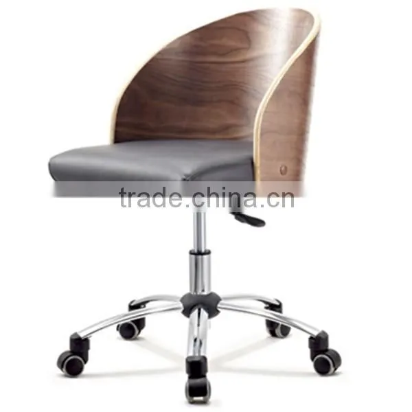 Modern Home Walnut Wood Furniture Plywood Leather Office Dining Chair HY2006 photo-3