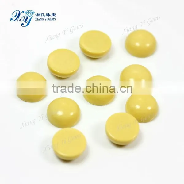 8mm Light Yellow Round Shape Iran Turquoise Ring Cabochon Gemstone Prices photo-2